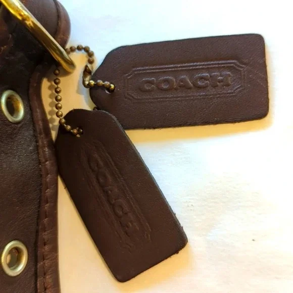 Vintage Coach leather 90's Patricia Legacy brown saddle Bag - Picture 3 of 13